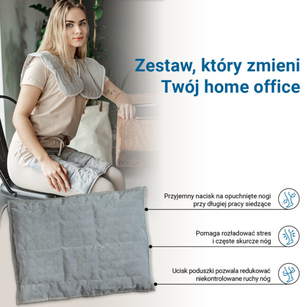 Zestaw Home Office cechy poduszki na kolana