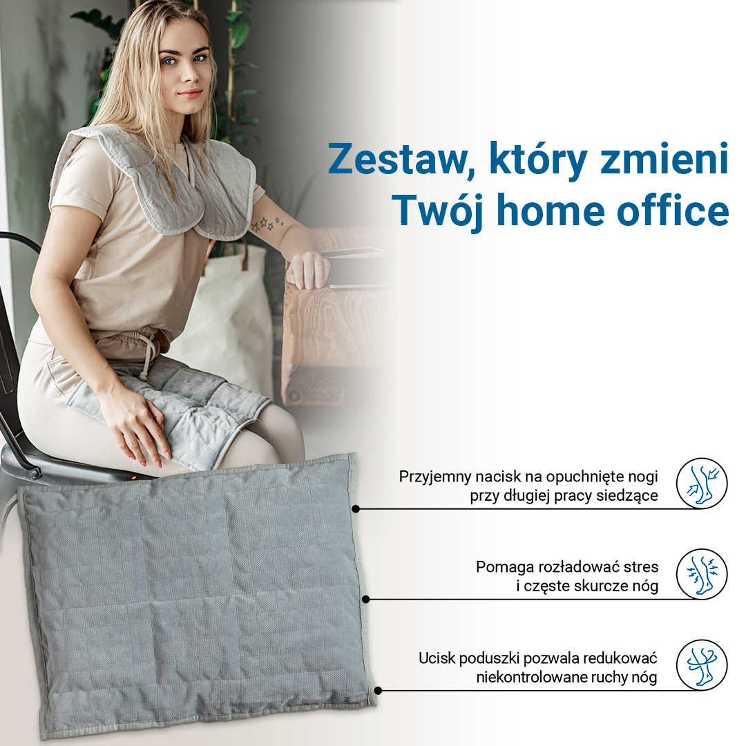 Zestaw Home Office cechy poduszki na kolana