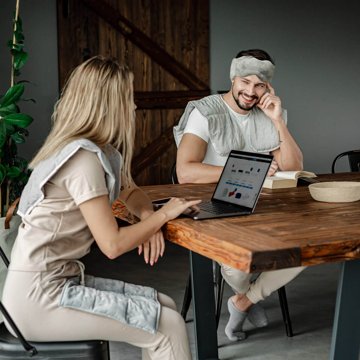 Zestaw Home Office kolor szary Zestaw Home Office