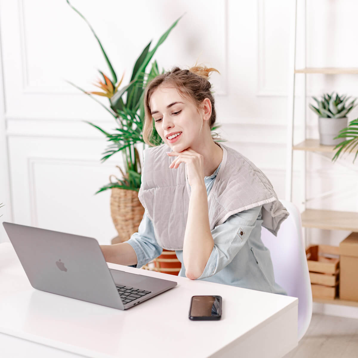 Zestaw Home Office kolor szary Zestaw Home Office