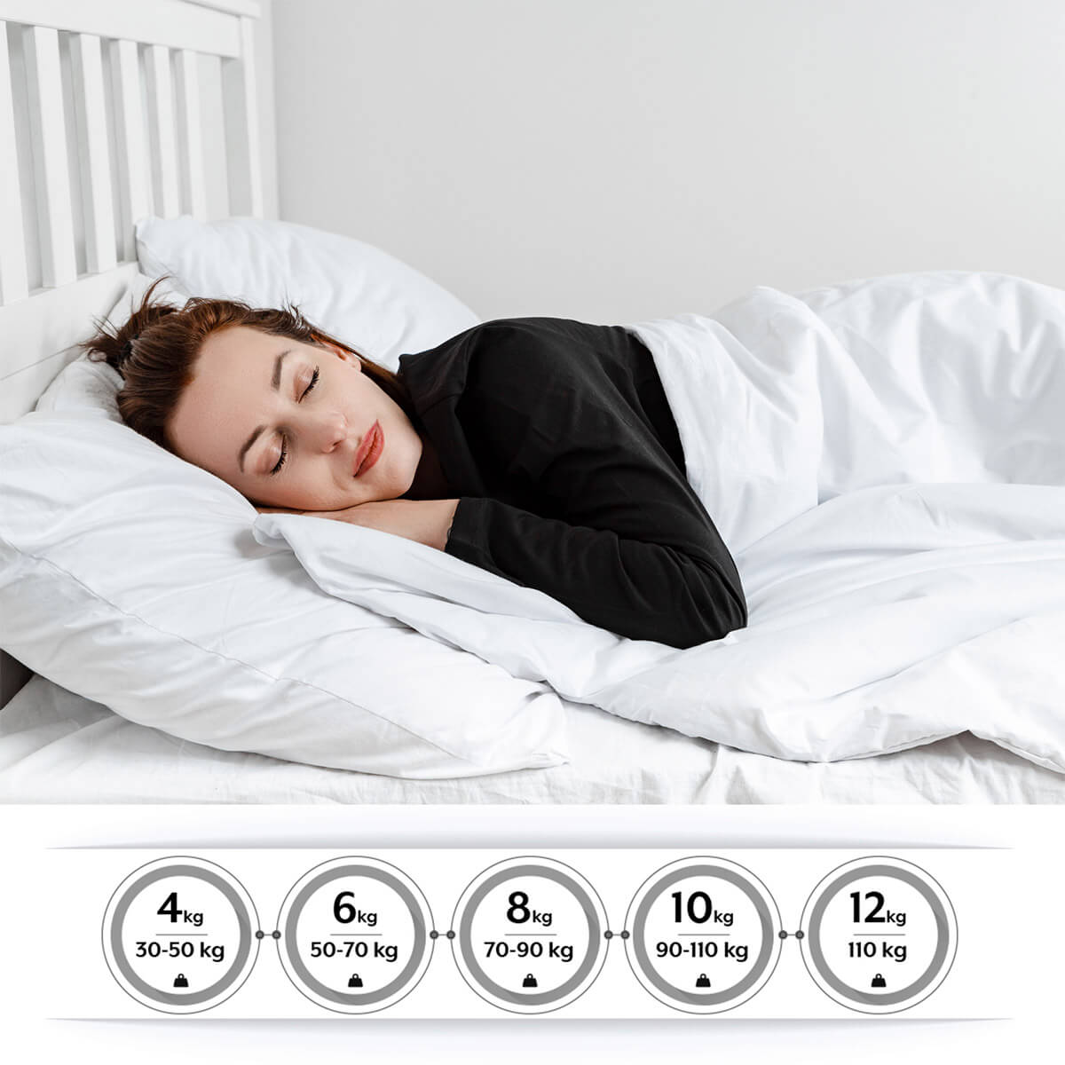 Poszewka Basic Biała Kołdry obciążeniowe Gravity Blankets Polska