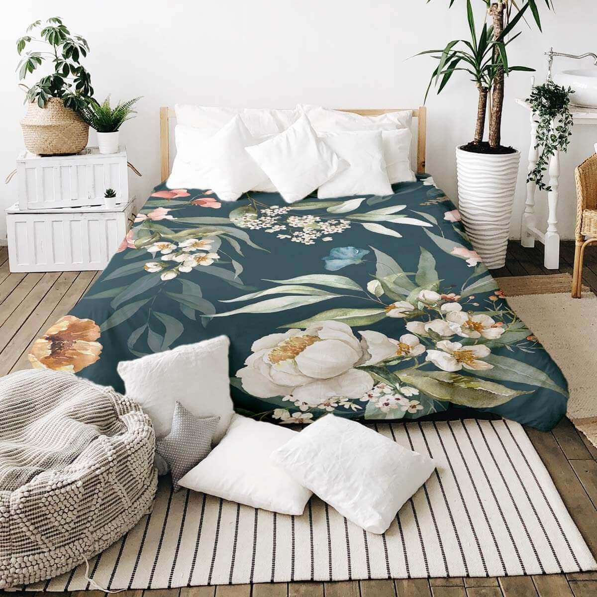 kołdra obciążeniowa z serii floral watercolor floral